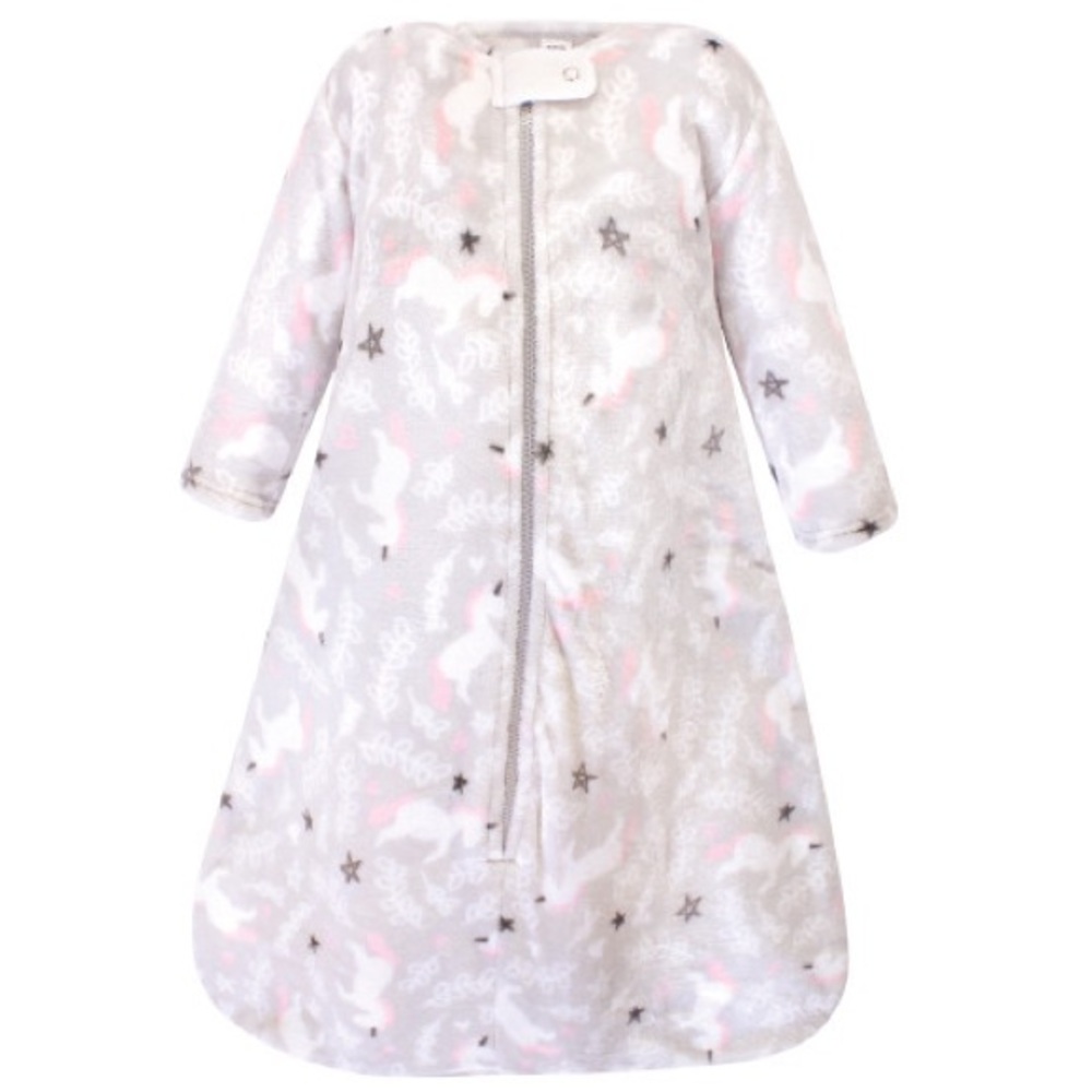 Hudson Baby Gray and Pink Sleep Sack with Unicorns